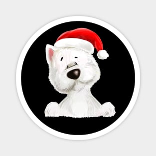 Santa westie Magnet